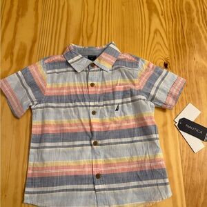 NWT Nautica Kids Striped Shirt - Blue, Pink, Yellow